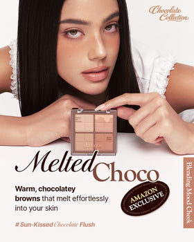dasique close-up of four choco brown pans highlighting blendable shades
