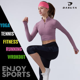 DASUTA headband held in hand to show size and elastic fit for most heads