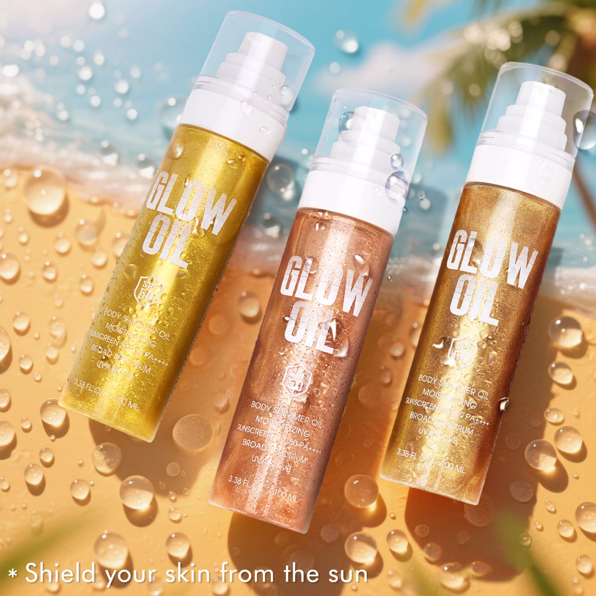 DATANSUN rose shimmer on skin close-up showing luminous radiance