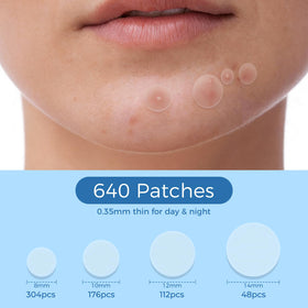 DATISEP close-up of hydrocolloid patches on backing, showing thin translucent dots for discreet coverage