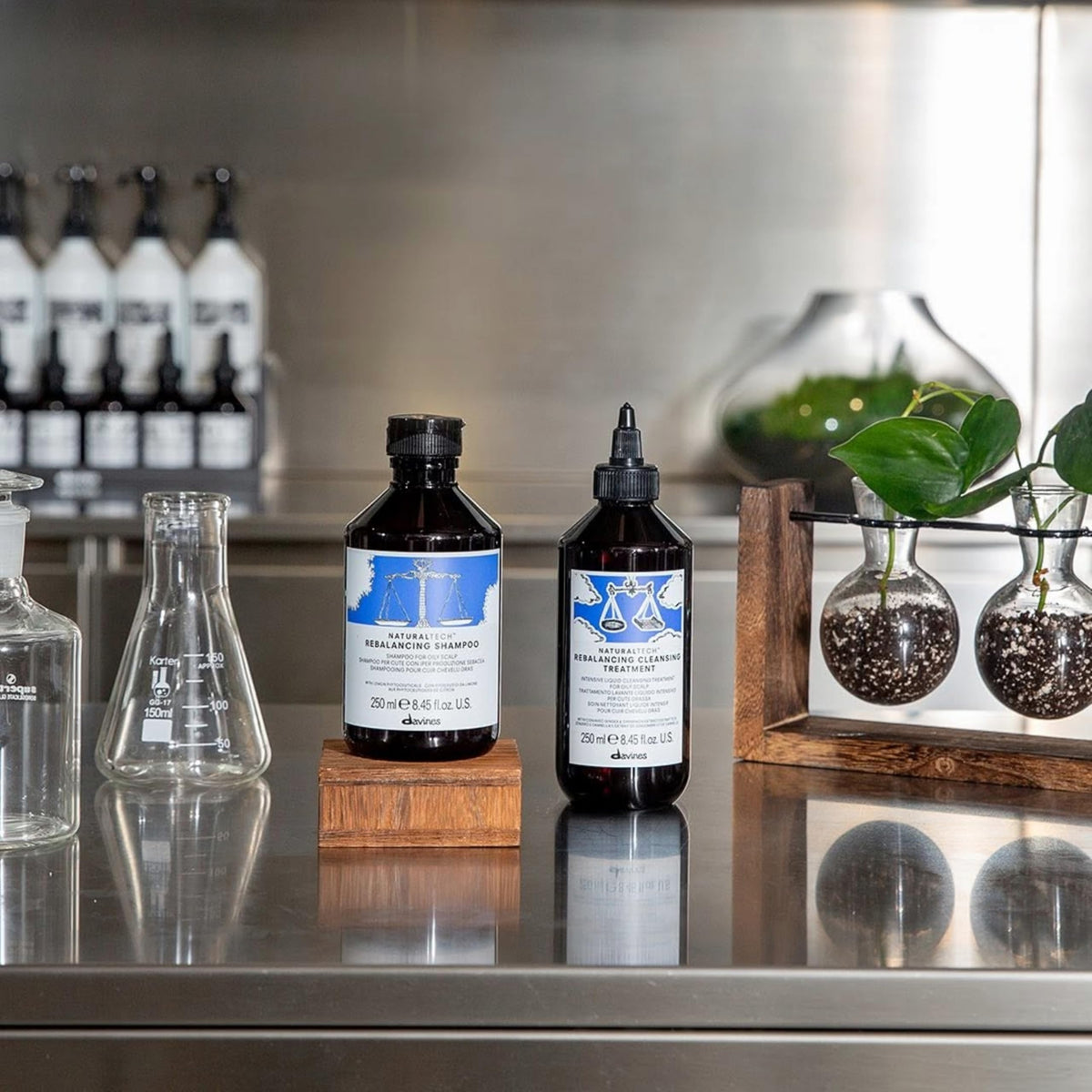 Davines after-wash shiny hair showing refreshed roots and improved shine benefit