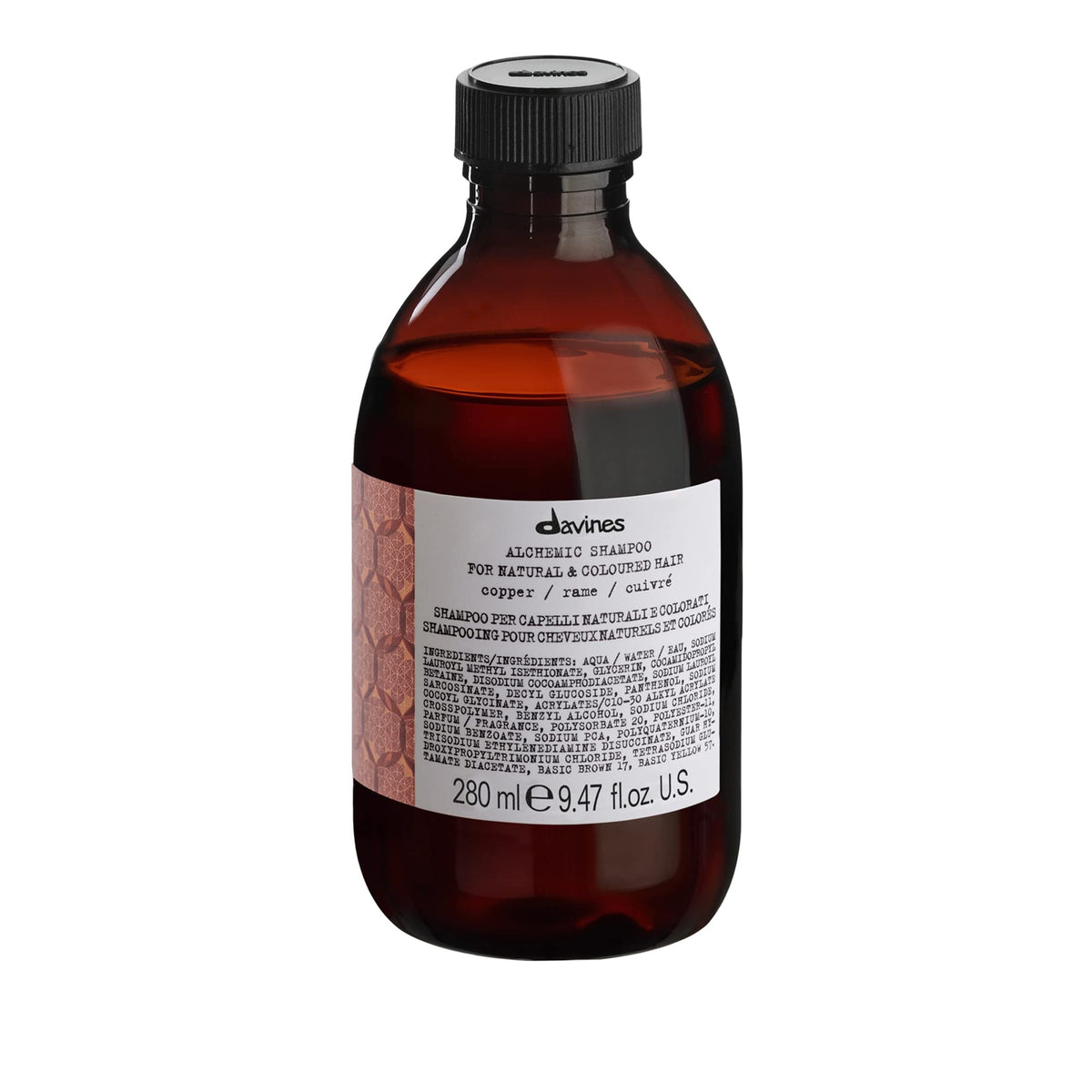 Davines bottle front view showing Alchemic Copper for vibrant copper tone maintenance