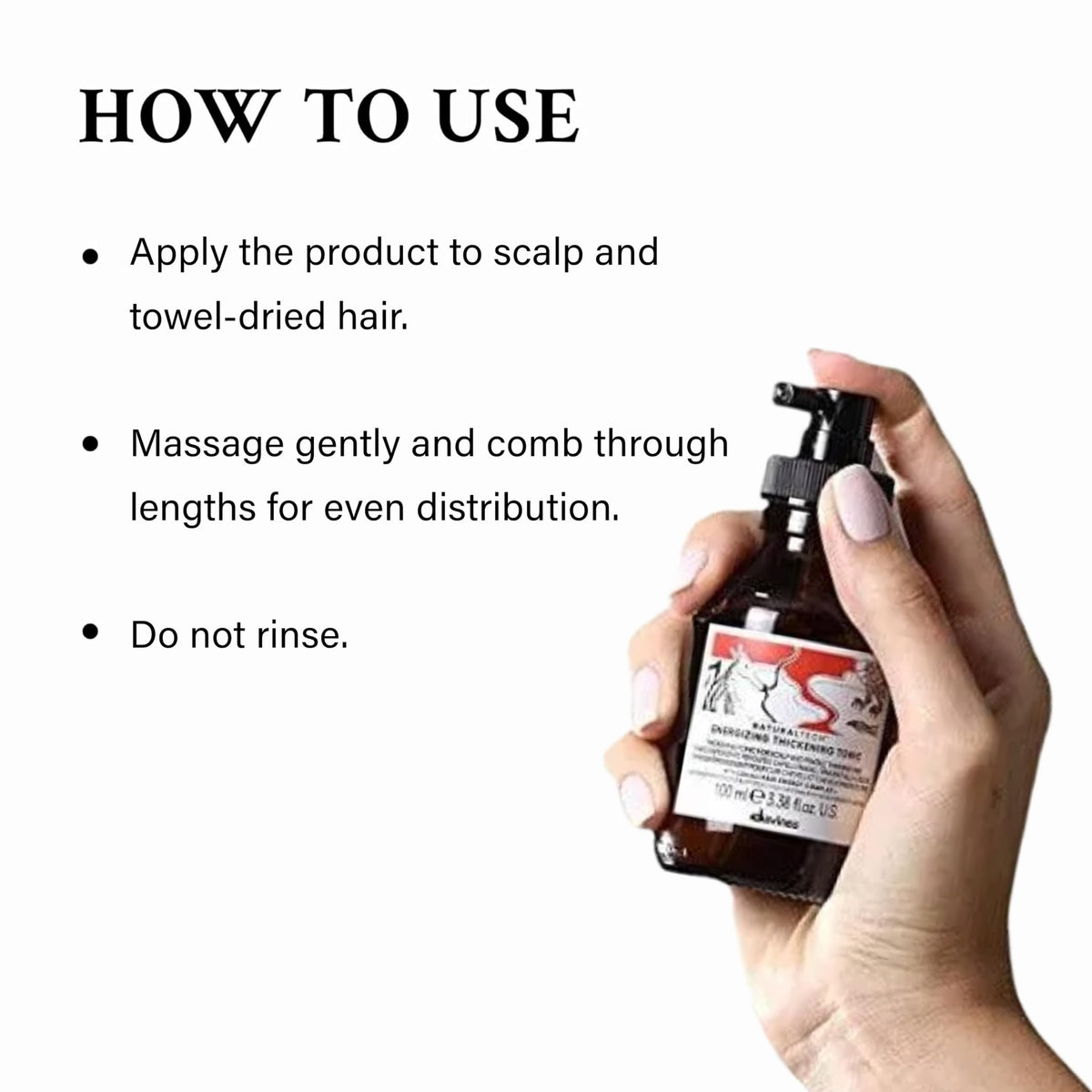 Davines application at scalp demonstrating targeted lift benefit