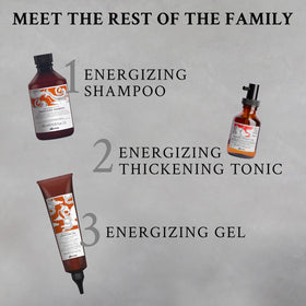 Davines before and after style visual showing increased hair body benefit