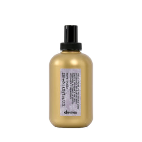 Davines bottle front view showing label and size, highlights professional styling benefit