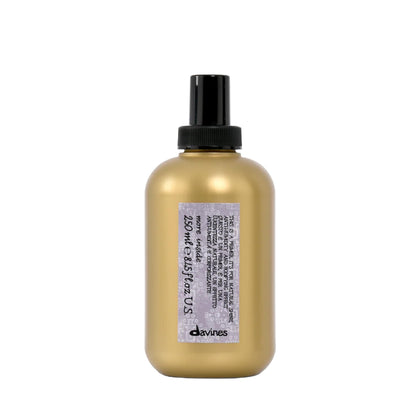 Davines bottle front view showing label and size, highlights professional styling benefit