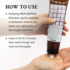 Davines bottle label detail highlighting product name and ingredient focus