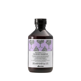 Davines bottle front view showing calming shampoo for gentle cleansing