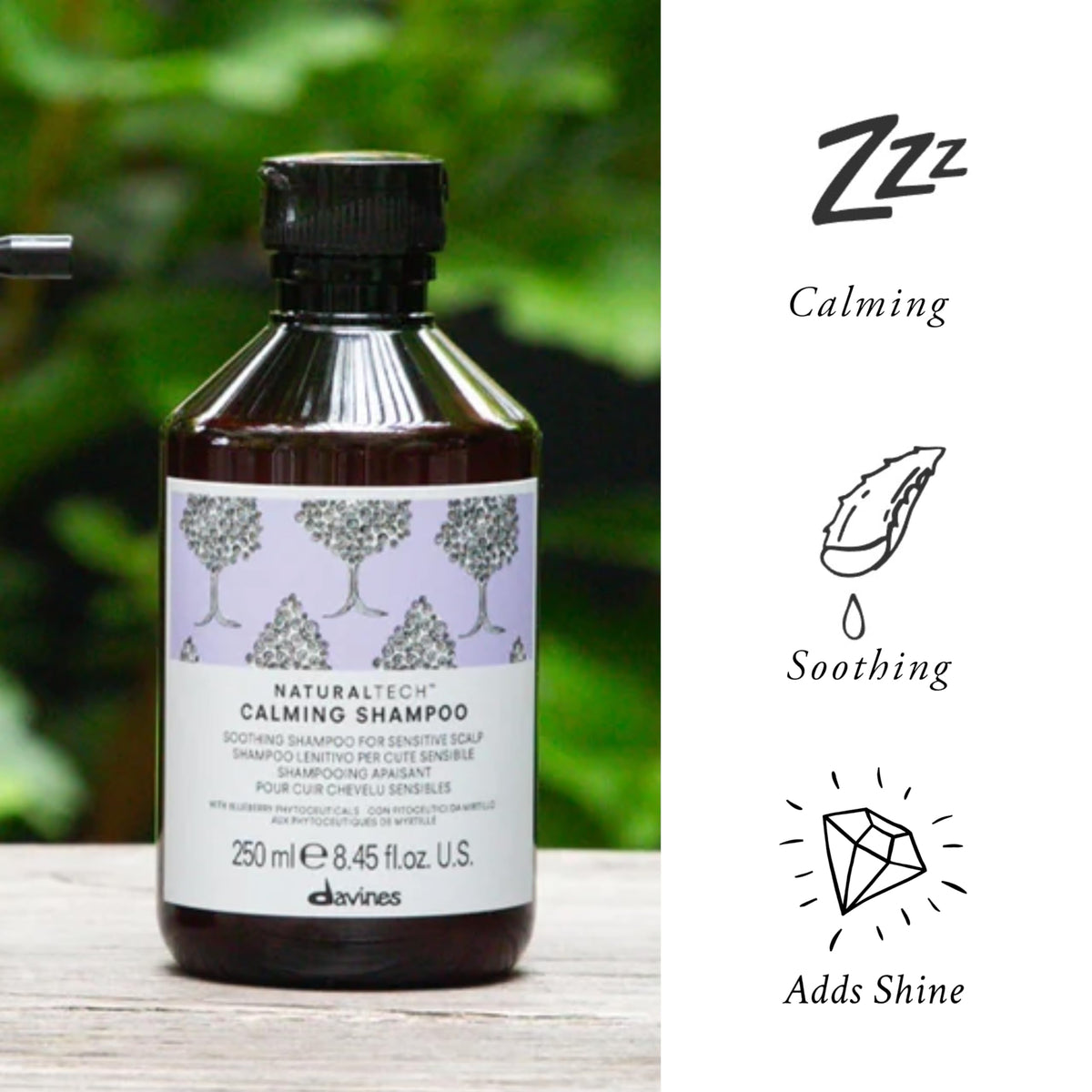 Davines shampoo lather close-up showing soft foam and gentle texture