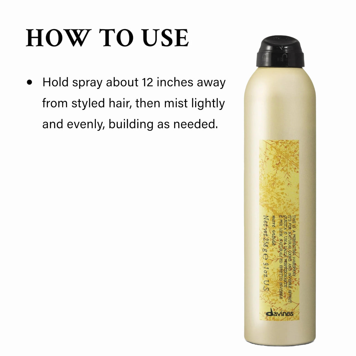 Davines close-up nozzle detail highlighting precise, controlled spray
