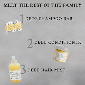 Davines DEDE label and ingredients panel showing red celery extract benefit