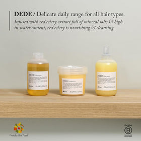 Davines DEDE being poured into palm showing concentrated gel efficiency