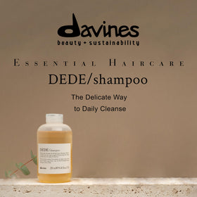 Davines DEDE pump close-up highlighting easy dispensing and control