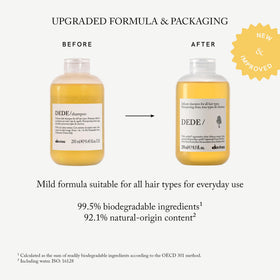 Davines DEDE/ pump dispensing shampoo demonstrating easy-use convenience