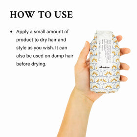 Davines gel used for slick-back style showing structured hold with natural shine