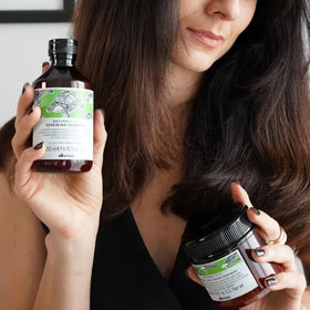Davines being applied to hair to detangle and improve softness