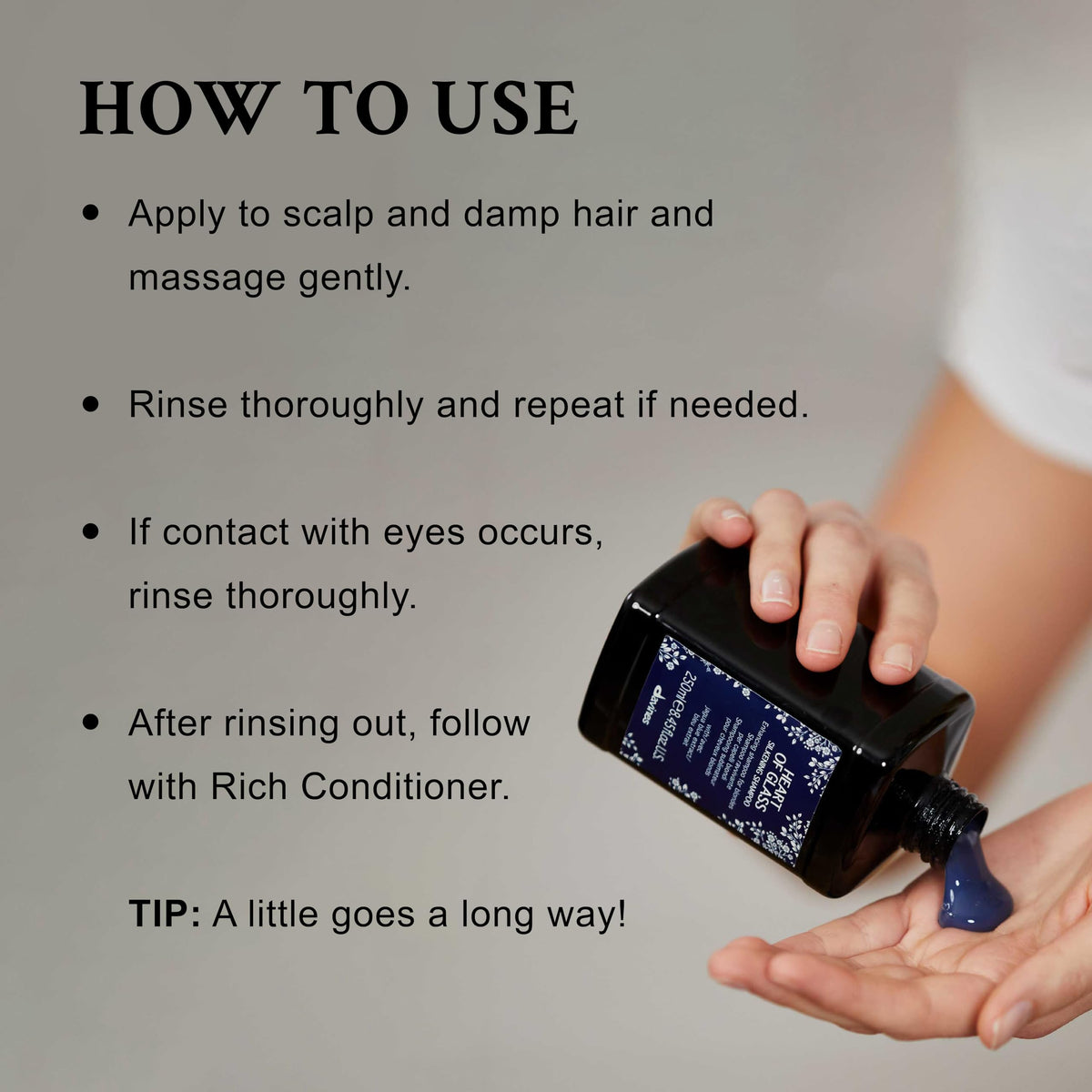 Davines Heart of Glass label detail showing ingredient callouts and easy-to-read instructions