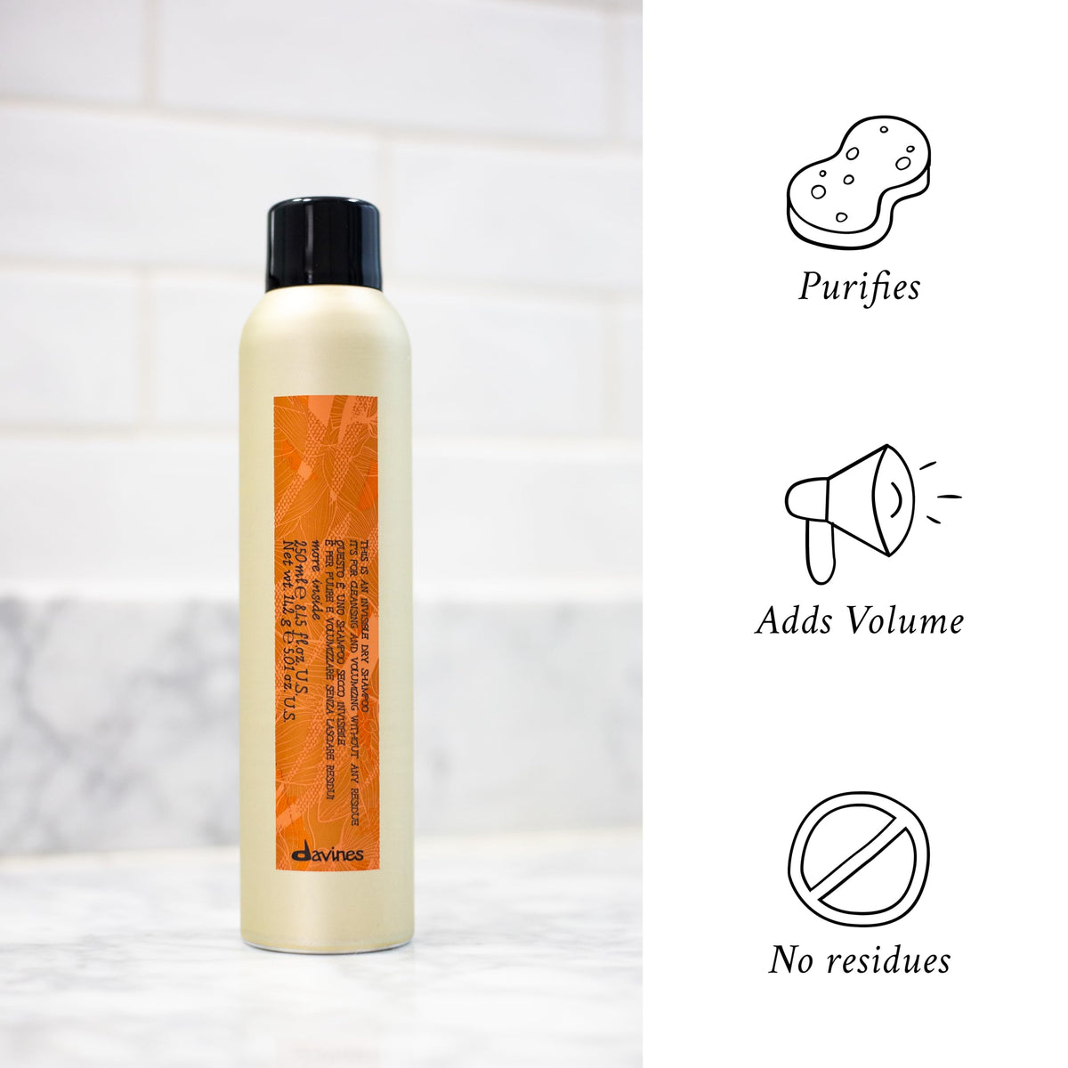 Davines before and after roots comparison with improved volume