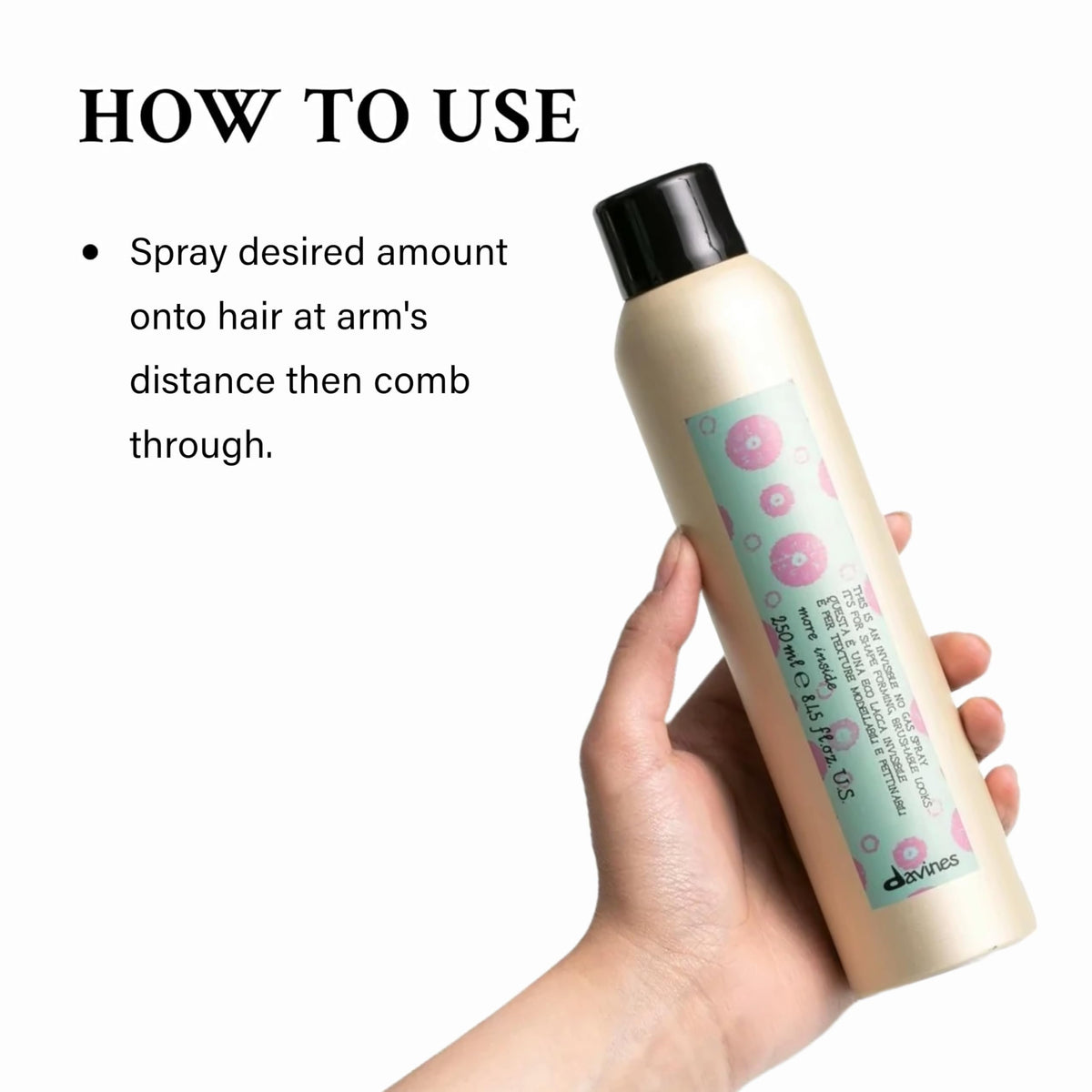 Davines bottle label detail highlighting product name and paraben-free benefit