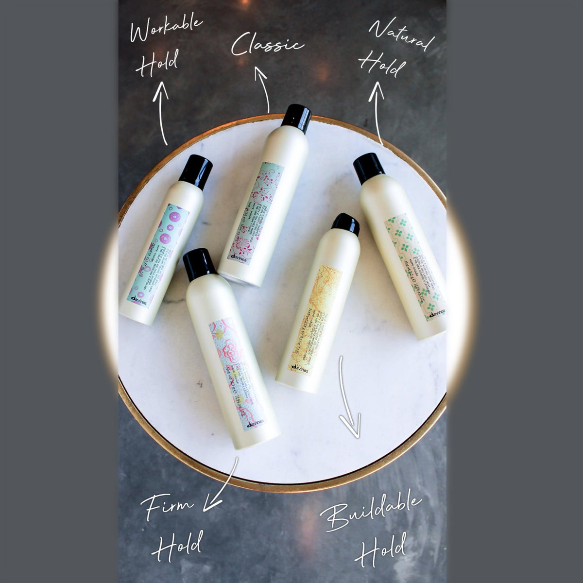 Davines used by stylist finishing a client’s look for brushable, natural hold