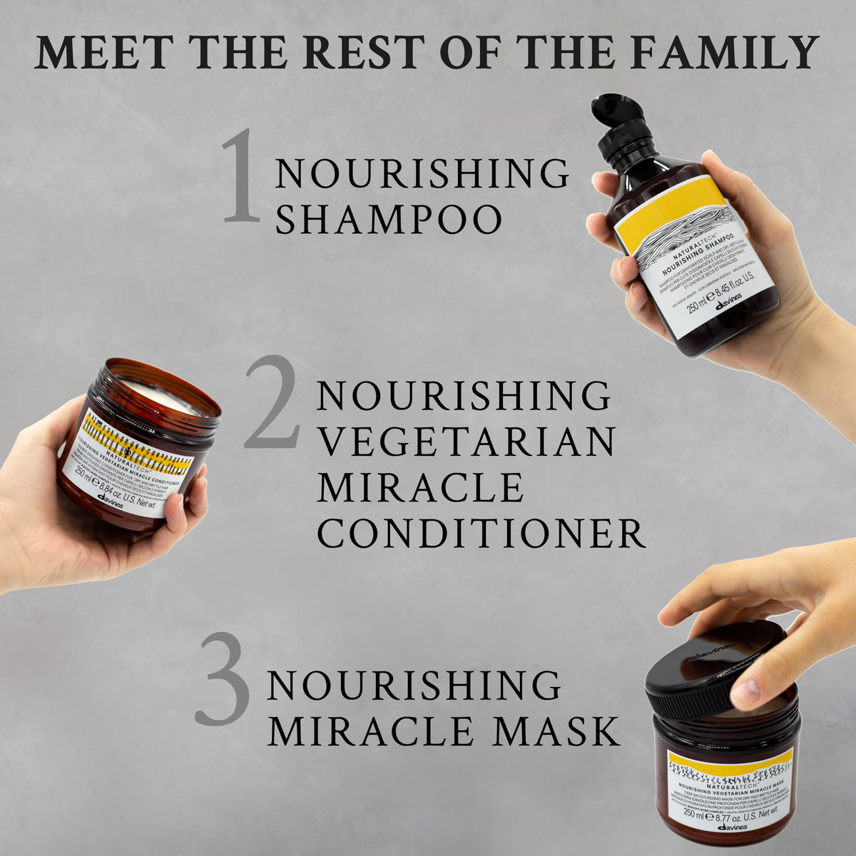 Davines vegetal keratin ingredient visual highlighting strengthening benefit