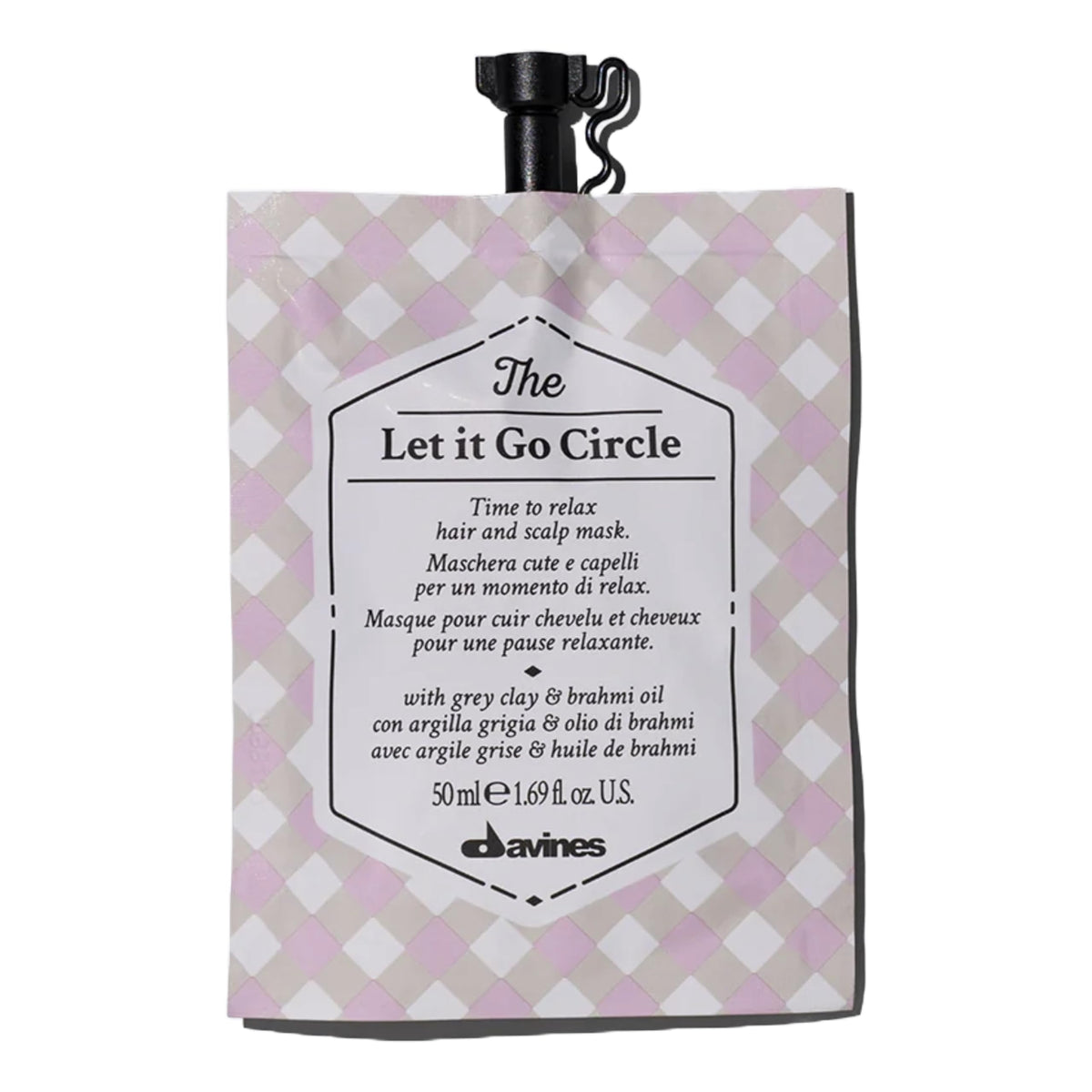 Davines front packaging showing mask jar and calming branding for easy identification