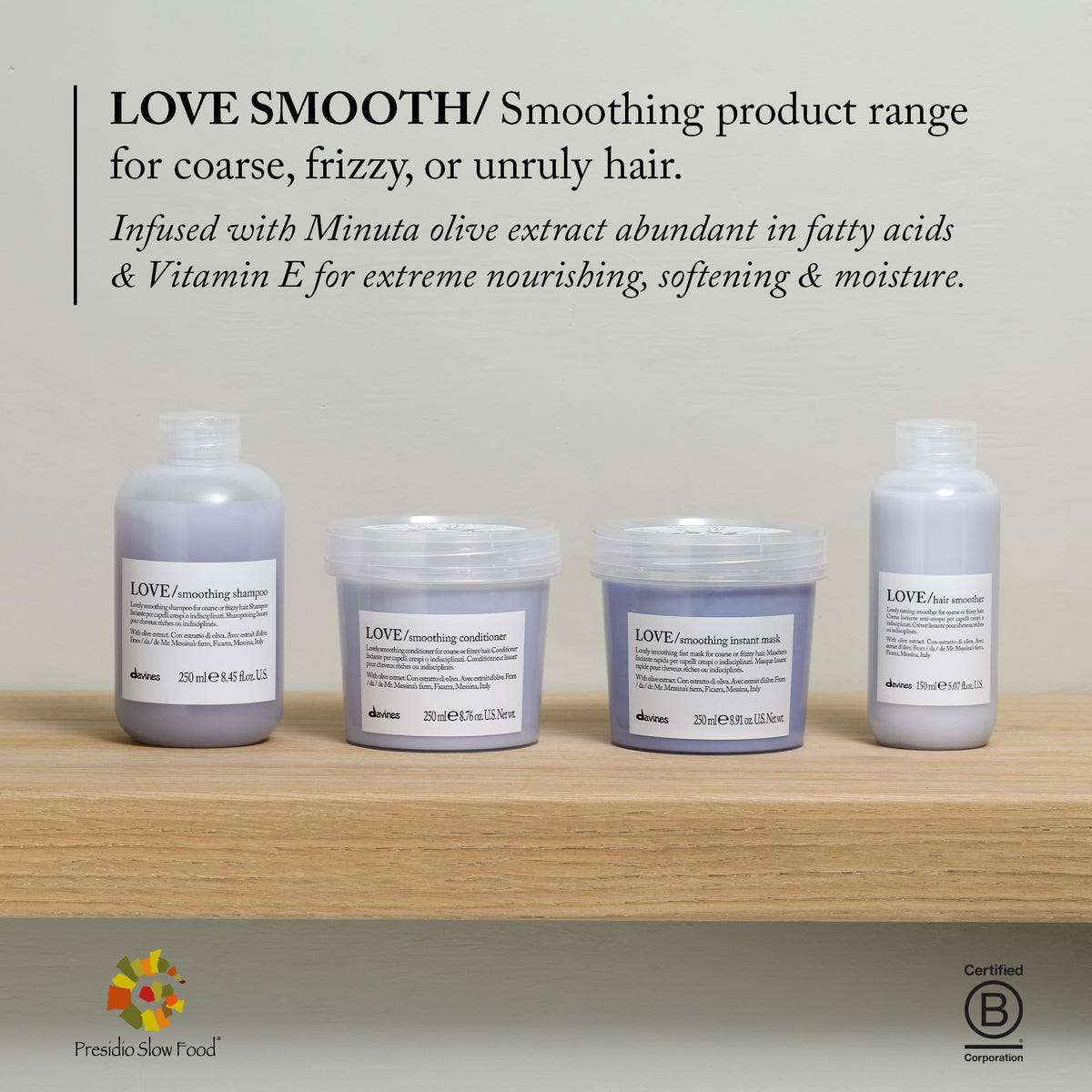 Davines serum pictured with conditioner and styling tools for heat protection