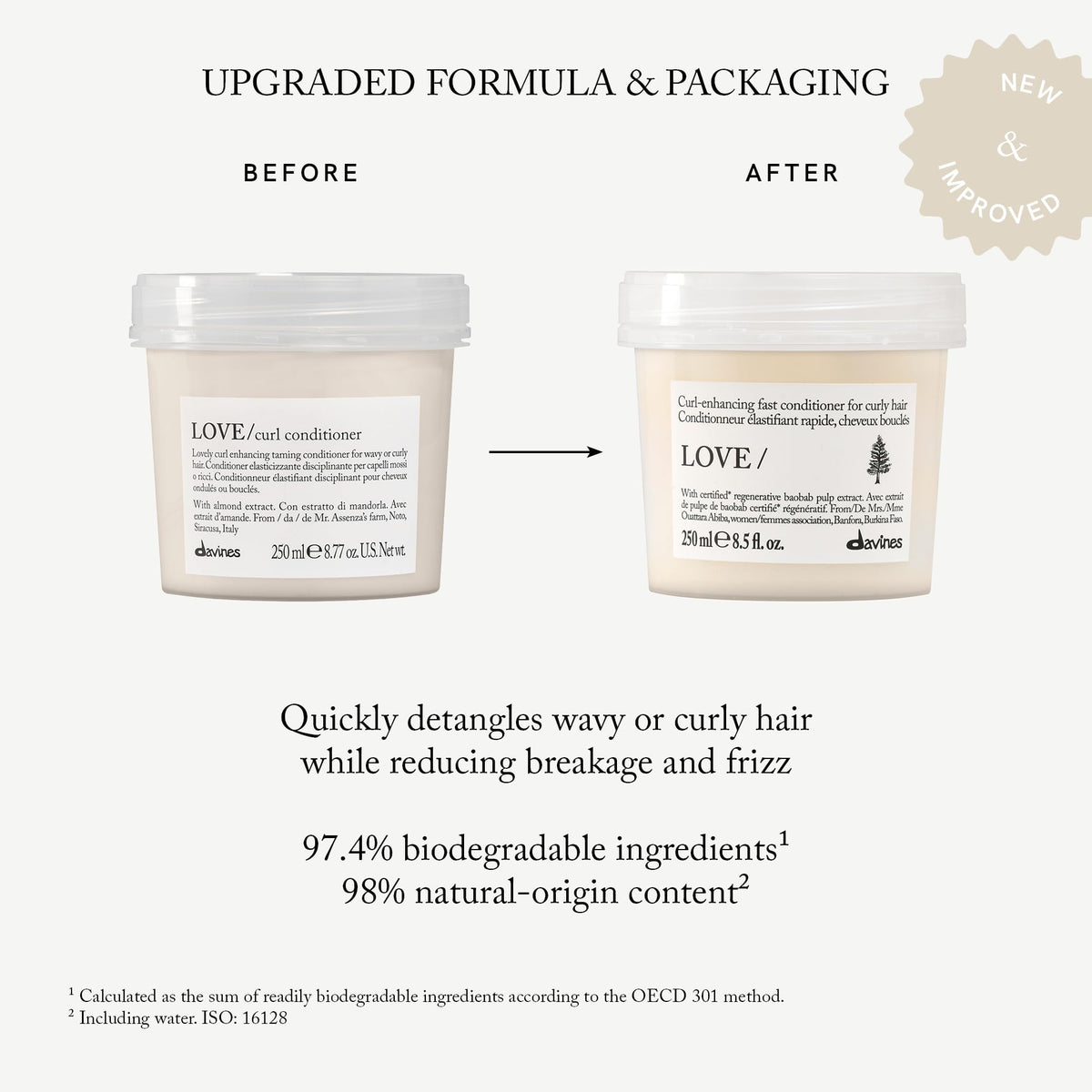 Davines LOVE CURL creamy texture close-up, showing smooth formula that improves slip