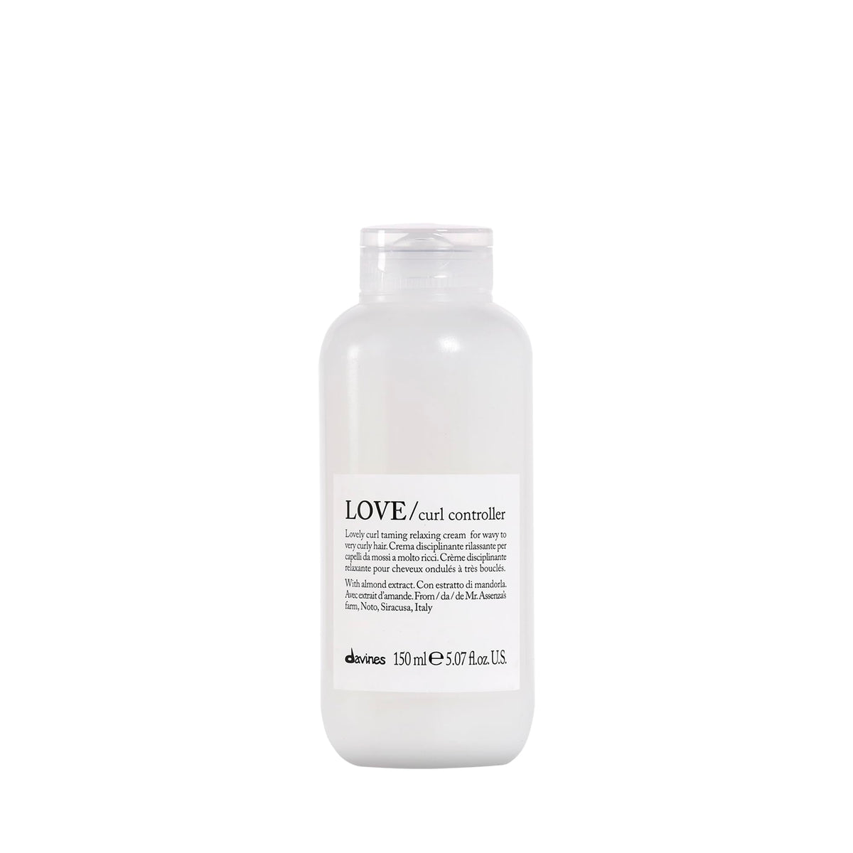 Davines bottle front view showing LOVE Curl Controller and benefits
