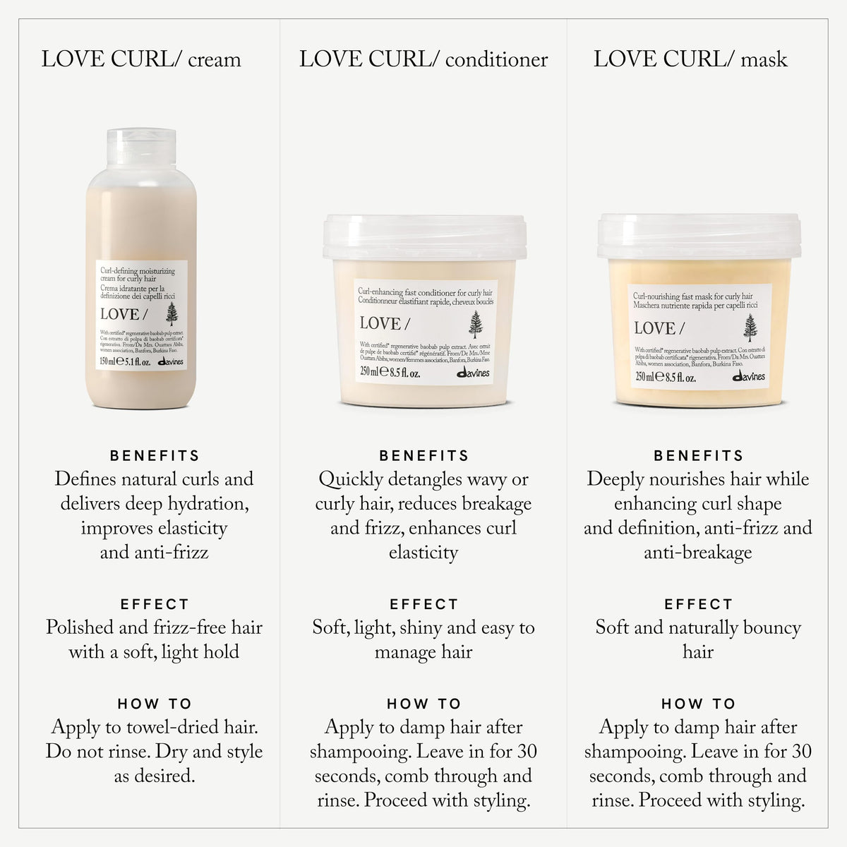 Davines LOVE CURL cream texture close-up highlighting smooth hydration