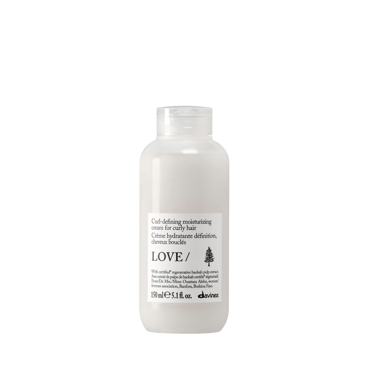 Davines LOVE CURL front packaging shows jar and clear product benefits