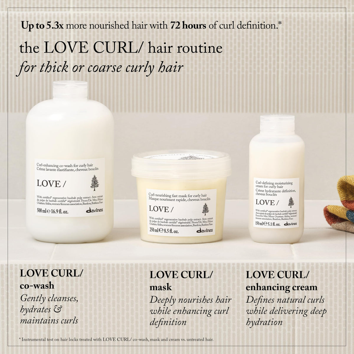 Davines LOVE CURL ingredient baobab visual emphasizing nourishing source