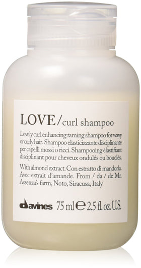 Davines LOVE Curl front bottle showing brand and travel-size benefit