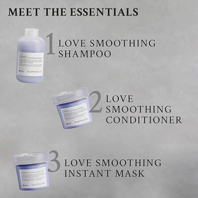 Davines LOVE ingredient label detail noting natural actives and clean formulation benefits