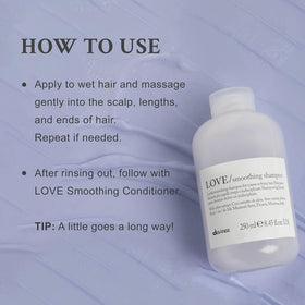 Davines LOVE creamy foam close-up illustrating gentle lather and easy detangling