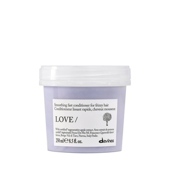 Davines front bottle of LOVE SMOOTHING conditioner showing label and size