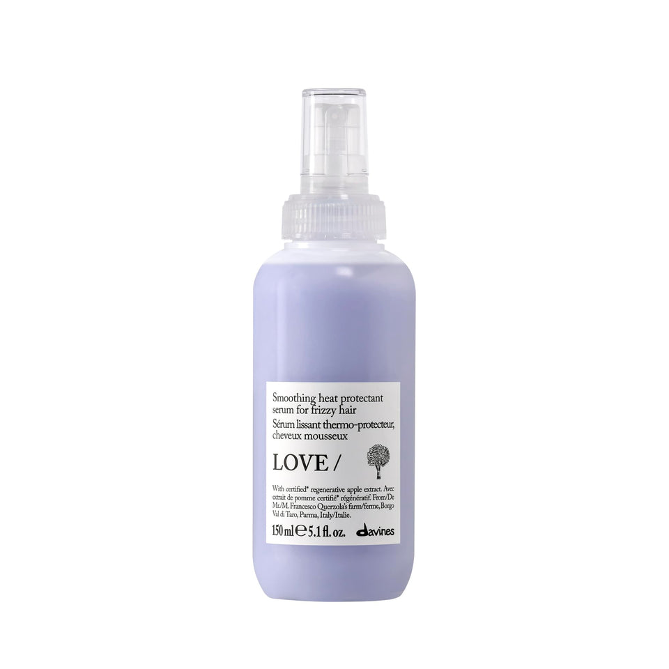 Davines serum front packaging showing product and sleek finish benefit