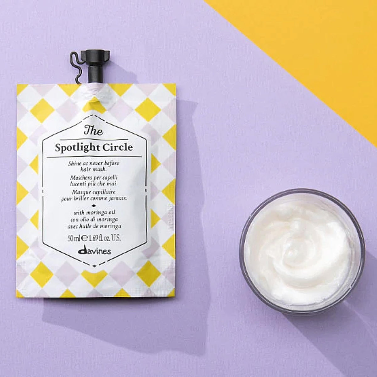 Davines mask applied to towel-dried hair demonstrating easy distribution and slip