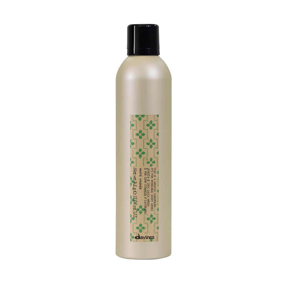 Davines front packaging showing bottle and branding with clear product benefit
