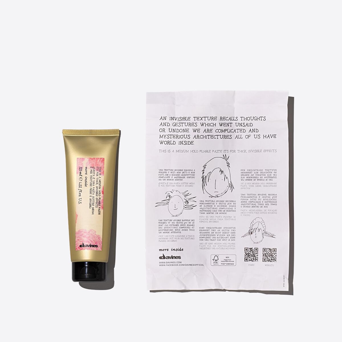 Davines paste texture close-up showing pliable finish and grip