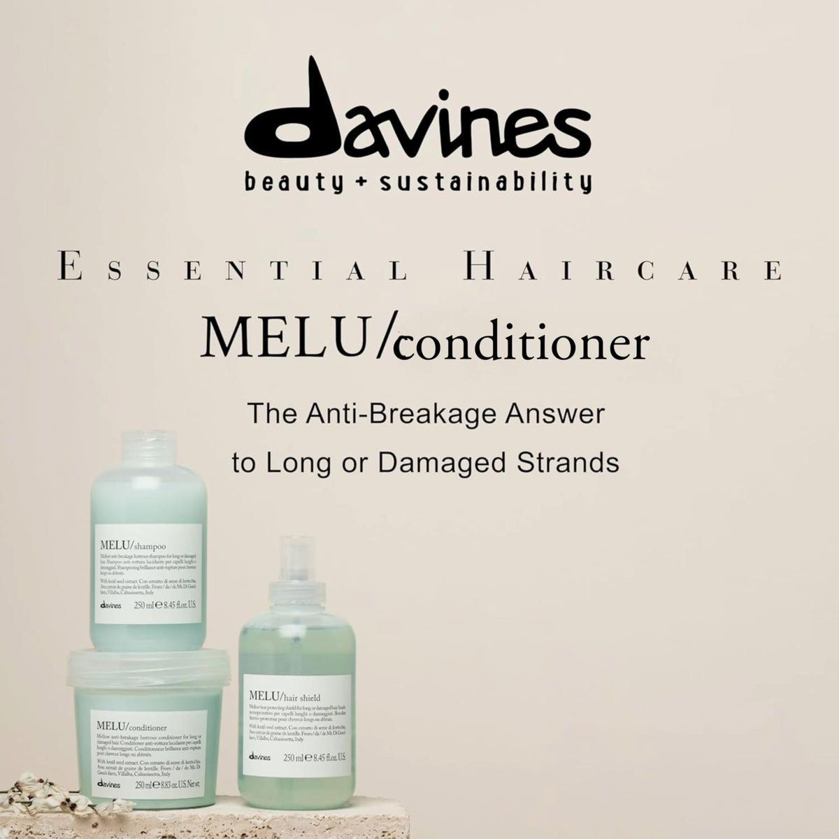 Davines MELU pump nozzle close-up for convenient dispensing and cleaner application