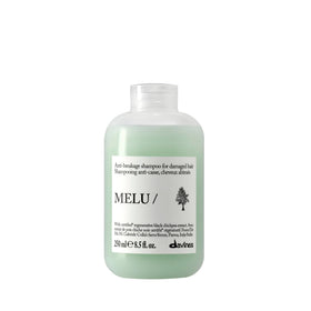 Davines MELU shampoo front bottle showing clean branding and professional look