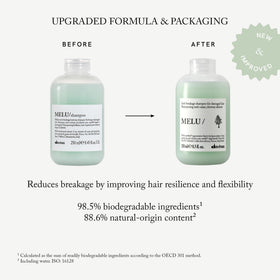Davines MELU shampoo lather texture demonstrating gentle cleansing and softness