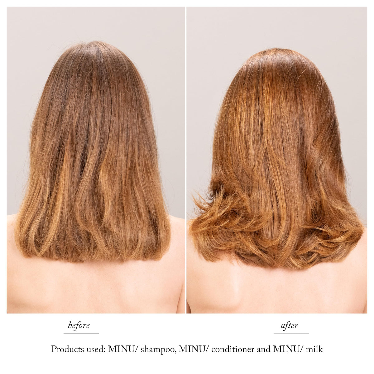 Davines MINU back label with ingredients and usage information benefit