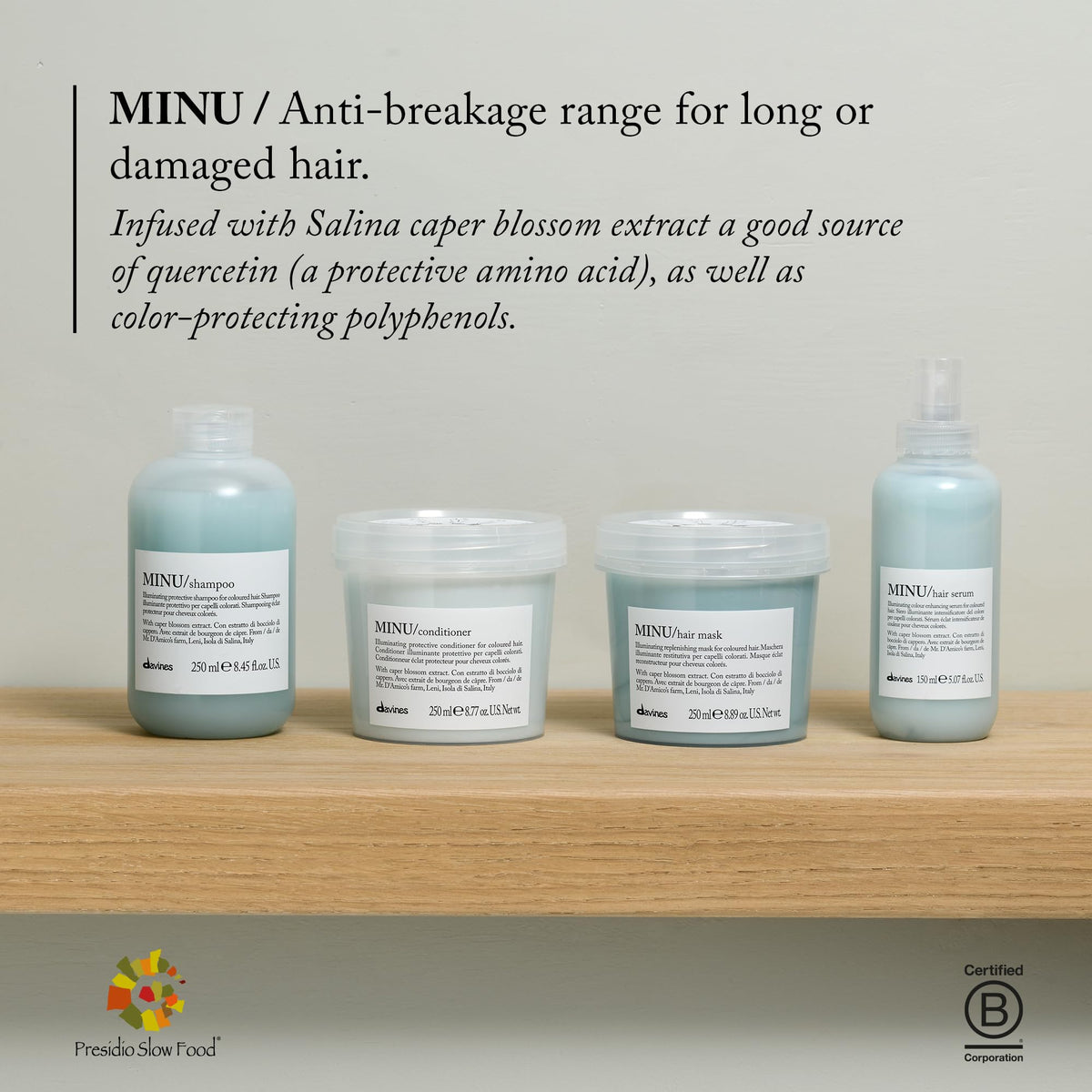 Davines MINU before and after hair comparison demonstrating enhanced color vibrancy