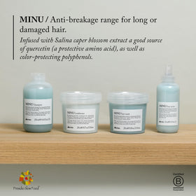 Davines MINU before and after hair comparison demonstrating enhanced color vibrancy