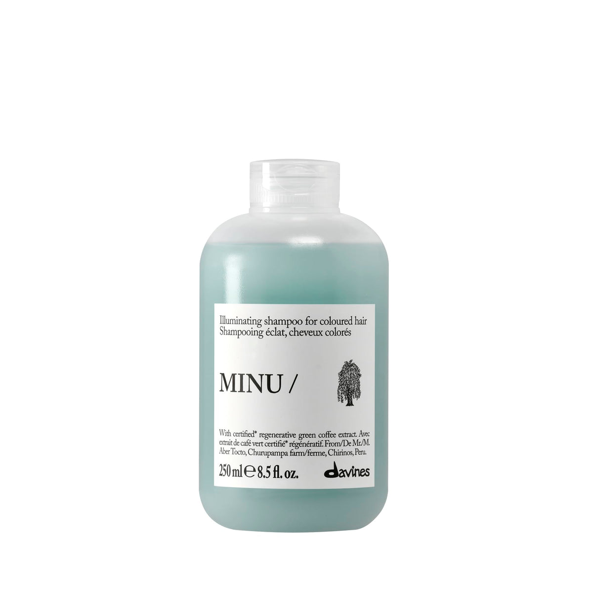 Davines MINU front bottle showing product for prolonging color vibrancy
