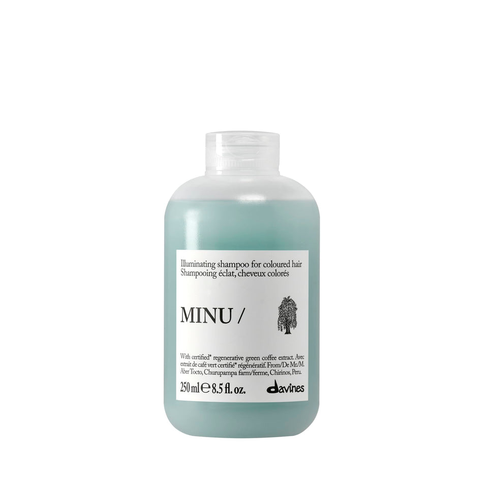 Davines MINU front bottle showing product for prolonging color vibrancy