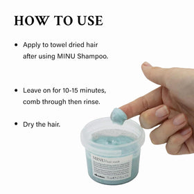 Davines MINU jar open revealing creamy mask for deep conditioning benefits
