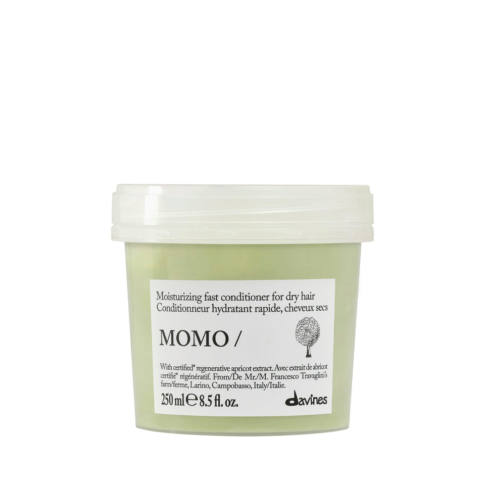 Davines MOMO conditioner front bottle showing packaging and lightweight hydration benefit